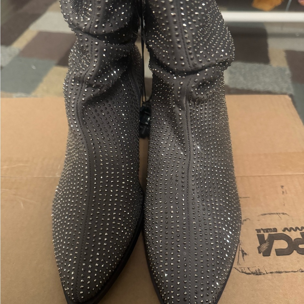 Elegant Gray Studded Women's Boots